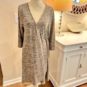 Soft taupe wrap dress